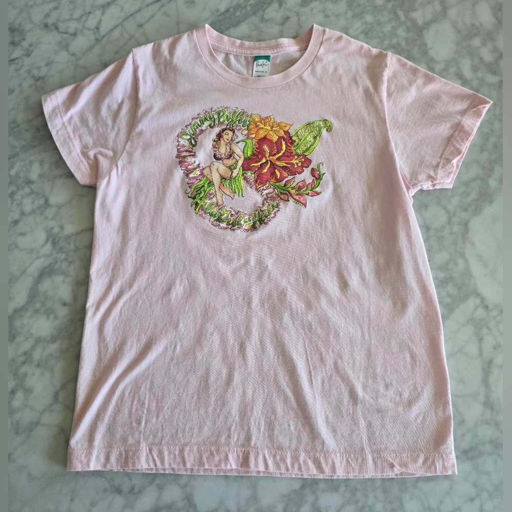 Jimmy‎ Buffett Retro Style Hula Girl At Heart T-shirt Pink Jr Size XL